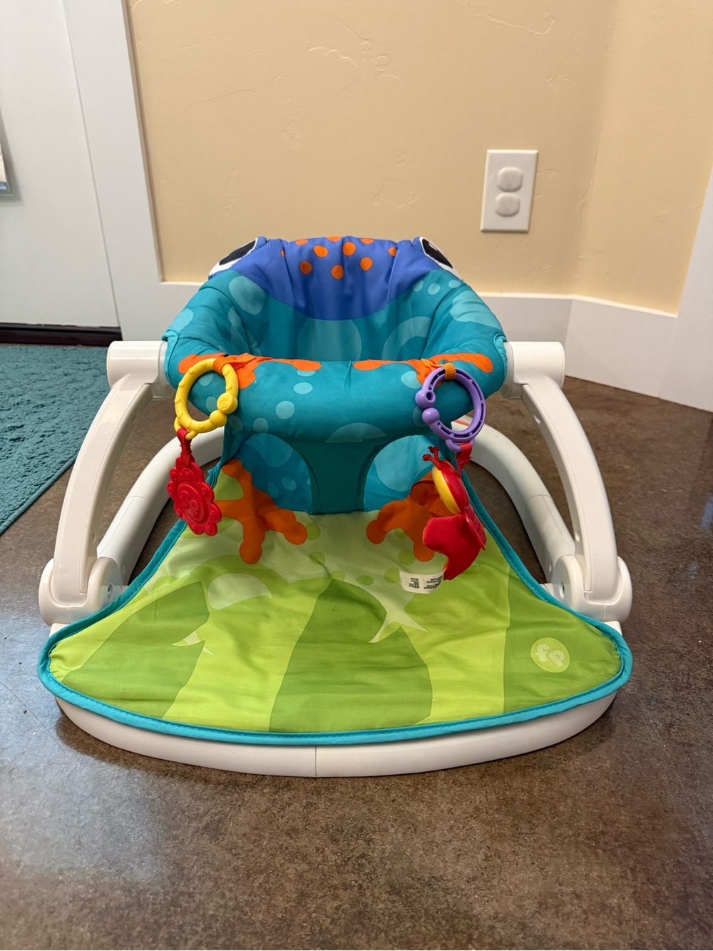 Fisher-Price Blue, Teal & Green Infant Activity Seat with Hanging Toys